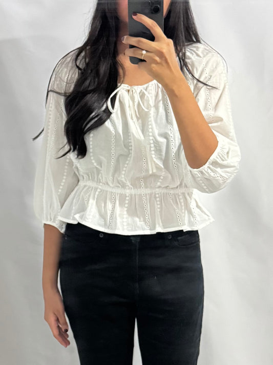 Eyelet Top White