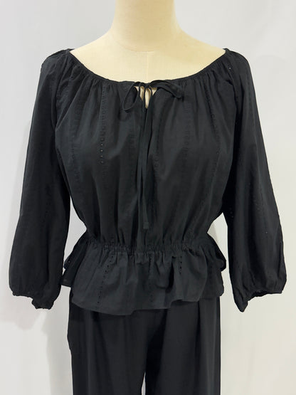 Eyelet Top Black