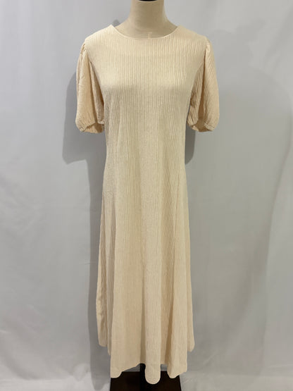 Crinkle Tie Dress Cream