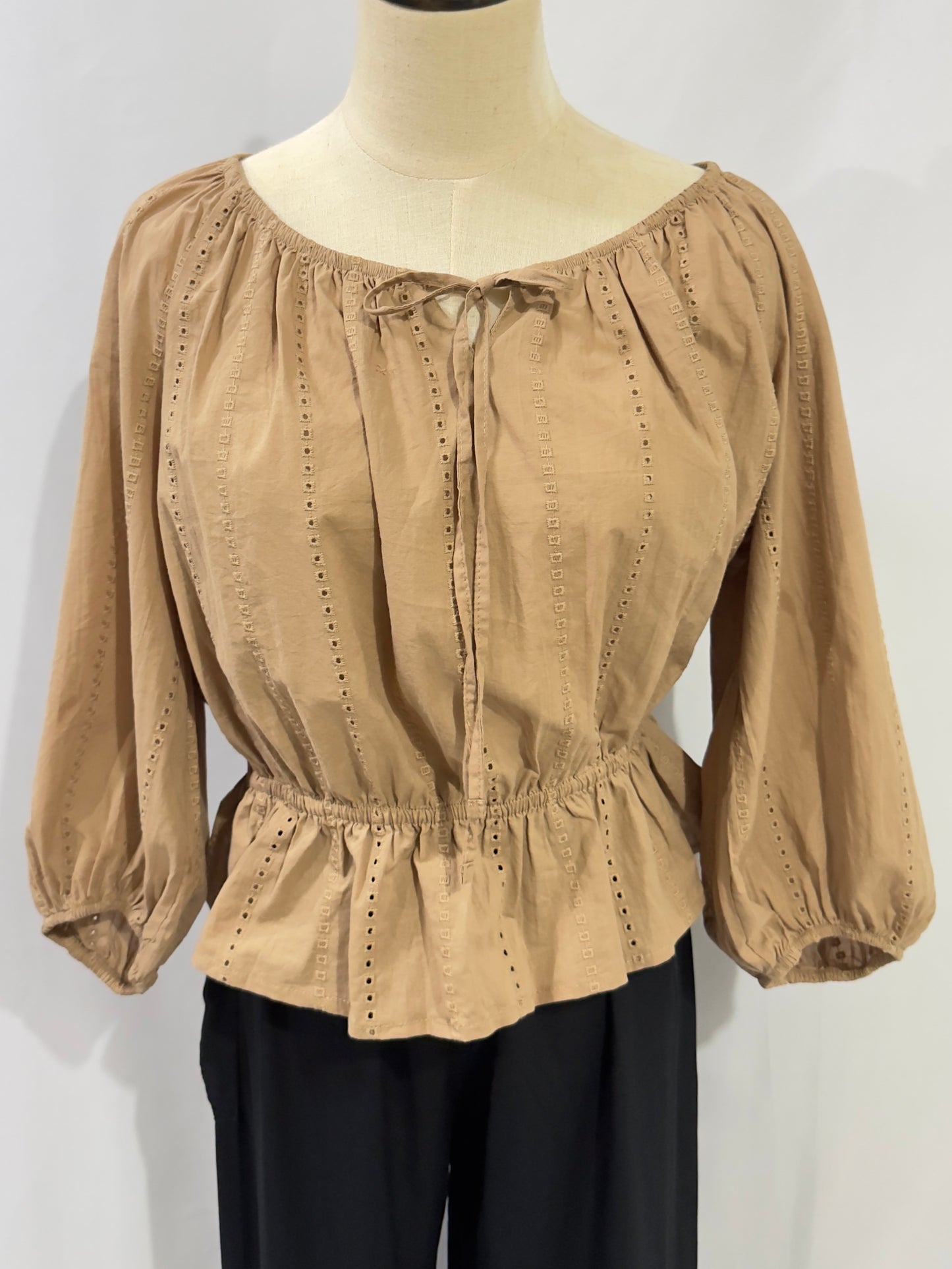 Eyelet Top Brown